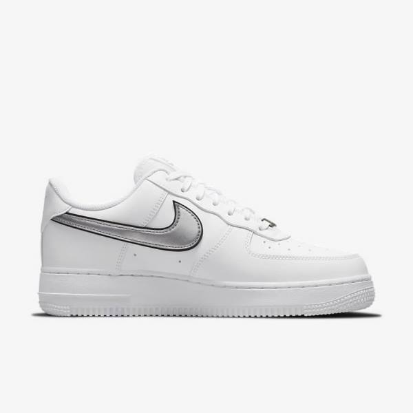 Nike Air Force 1 07 Essential Naisten Tennarit Valkoinen Mustat Metal Hopea | NK134FPM