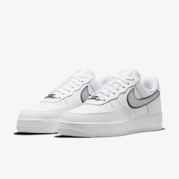 Nike Air Force 1 07 Essential Naisten Tennarit Valkoinen Mustat Metal Hopea | NK134FPM