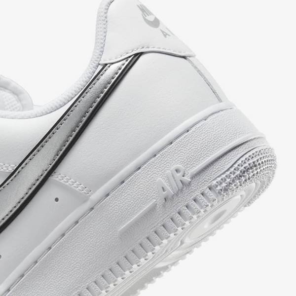 Nike Air Force 1 07 Essential Naisten Tennarit Valkoinen Mustat Metal Hopea | NK134FPM