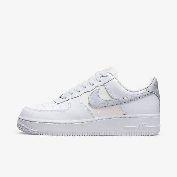 Nike Air Force 1 07 Naisten Tennarit Valkoinen Metal Hopea Platina | NK563PQI