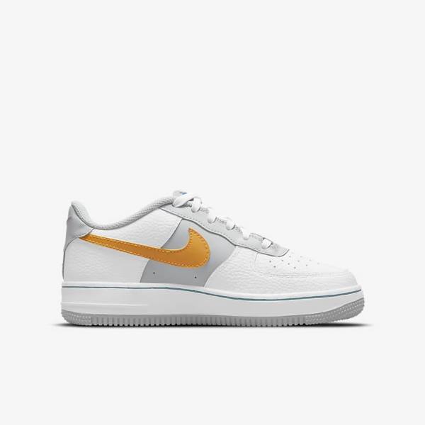 Nike Air Force 1 EMB Older Lasten Tennarit Valkoinen Harmaat Turkoosi Sininen | NK935GDL