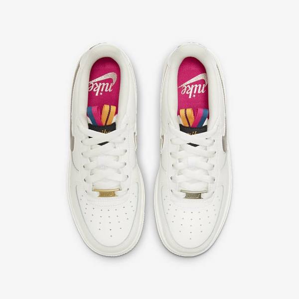 Nike Air Force 1 LV8 Older Lasten Tennarit Valkoinen Pinkki Metal Sininen Harmaat | NK853SVN