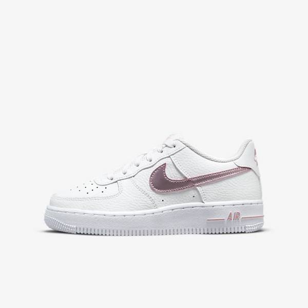 Nike Air Force 1 Older Lasten Tennarit Valkoinen Pinkki | NK375RTZ