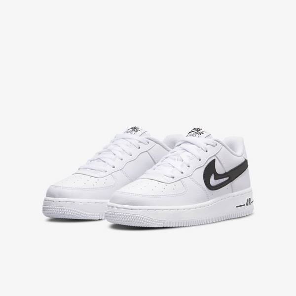 Nike Air Force 1 Older Lasten Tennarit Valkoinen Mustat | NK863KMJ