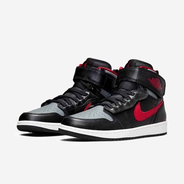 Nike Air Jordan 1 Hi FlyEase Miesten Tennarit Mustat Harmaat Valkoinen Punainen | NK420YND