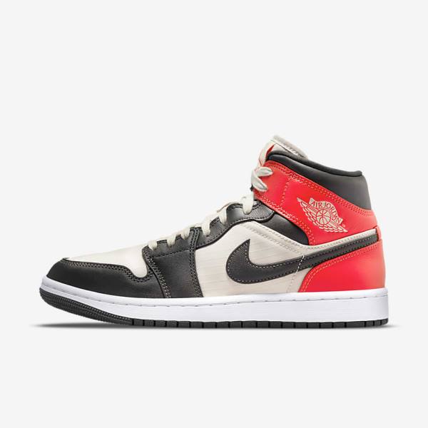 Nike Air Jordan 1 Mid SE Naisten Tennarit Vaaleanruskea Vaaleanpunainen Valkoinen | NK169WIN