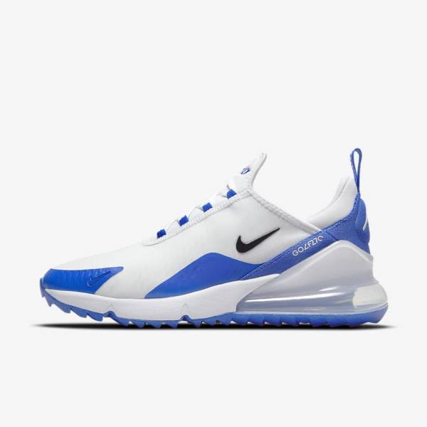 Nike Air Max 270 G Miesten Golfkengät Valkoinen Sininen Platina Mustat | NK507ILQ