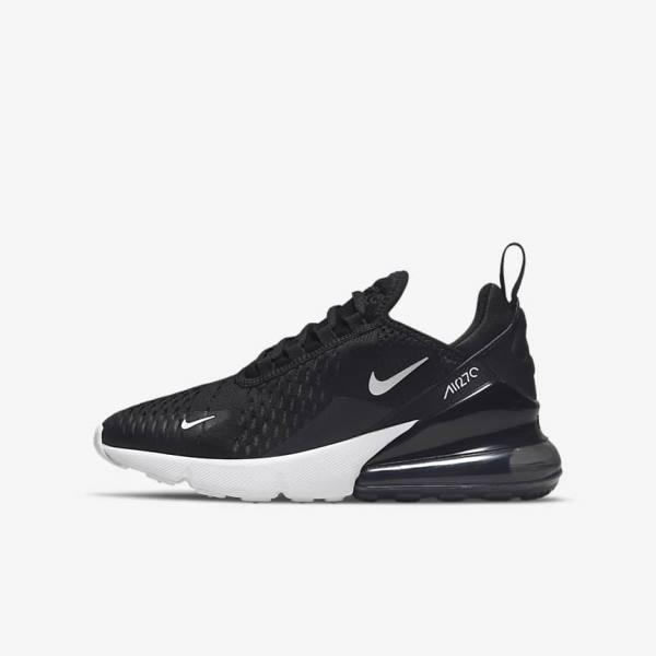 Nike Air Max 270 Older Lasten Tennarit Mustat Tummanharmaat Valkoinen | NK756ZBC