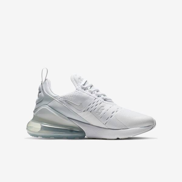 Nike Air Max 270 Older Lasten Tennarit Valkoinen Metal Hopea Valkoinen | NK563TJS