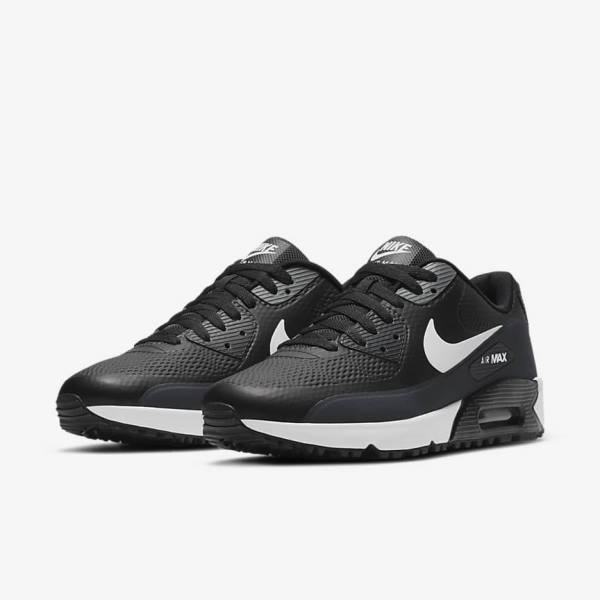 Nike Air Max 90 G Naisten Golfkengät Mustat Tummanharmaat Valkoinen | NK013ZYE