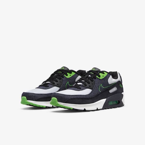 Nike Air Max 90 LTR SE Older Lasten Tennarit Mustat Vihreä Valkoinen Obsidian | NK684KNX