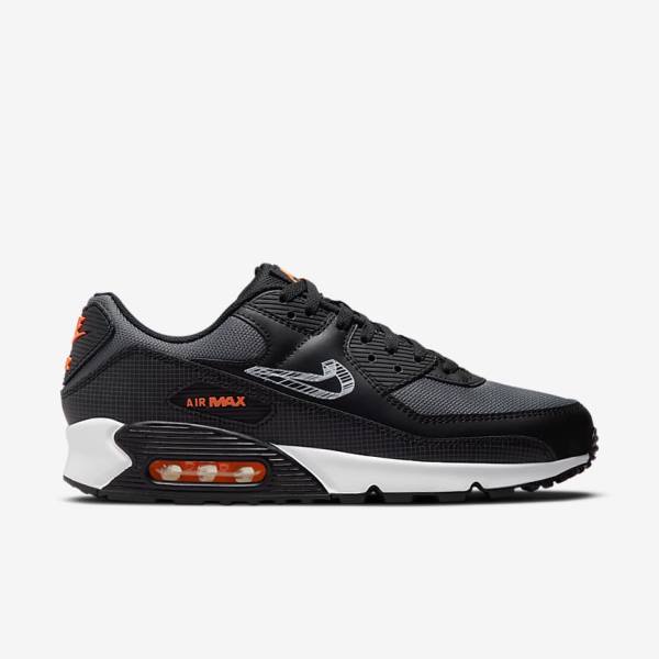 Nike Air Max 90 Miesten Tennarit Mustat Oranssi Harmaat Valkoinen | NK471SPX