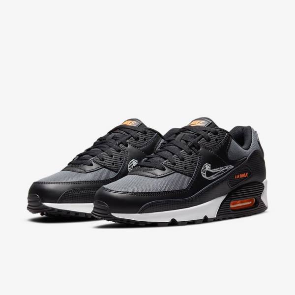 Nike Air Max 90 Miesten Tennarit Mustat Oranssi Harmaat Valkoinen | NK471SPX