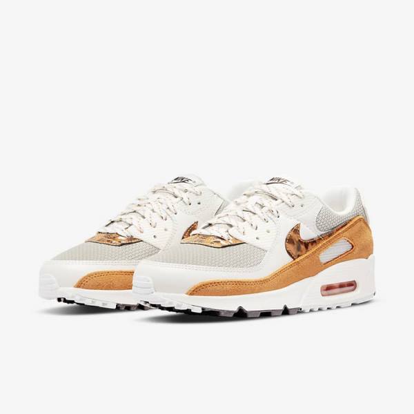 Nike Air Max 90 Naisten Tennarit Ruskea Vaaleanbeige Keltainen | NK350UYA