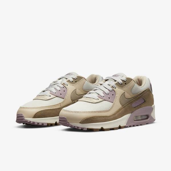 Nike Air Max 90 Naisten Tennarit Ruskea Vaaleanvioletit Khaki | NK813DHM