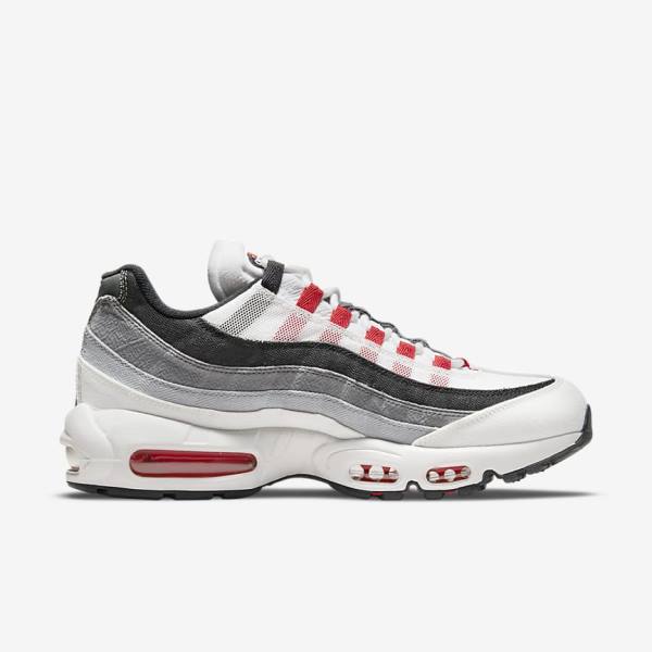 Nike Air Max 95 Miesten Tennarit Valkoinen Vaaleanharmaat Punainen | NK845FBW