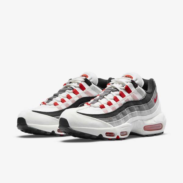 Nike Air Max 95 Miesten Tennarit Valkoinen Vaaleanharmaat Punainen | NK845FBW