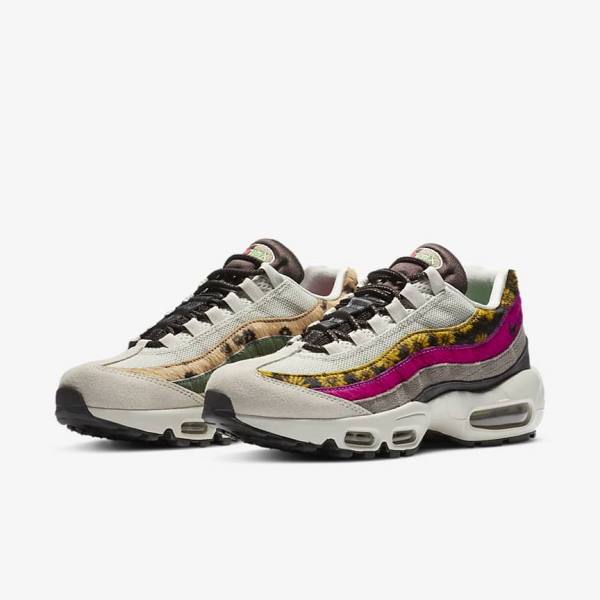 Nike Air Max 95 Premium Naisten Tennarit Vaaleanbeige Ruskea Oliivinvihreä Harmaat Valkoinen | NK372NLB