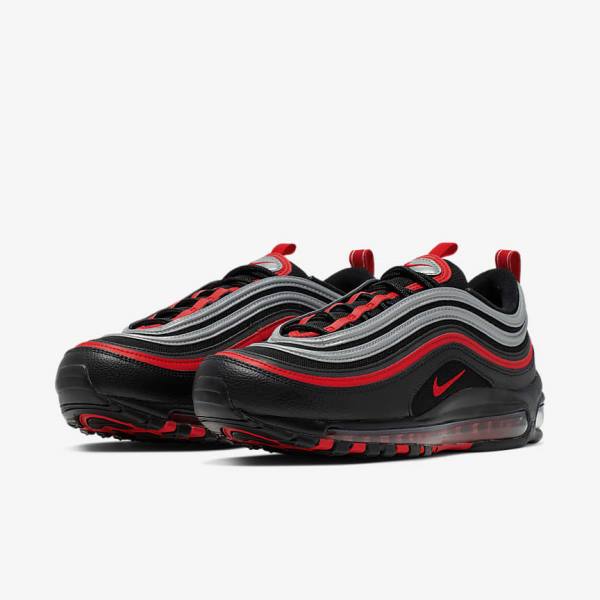 Nike Air Max 97 Miesten Tennarit Mustat Metal Hopea Punainen | NK403KVX