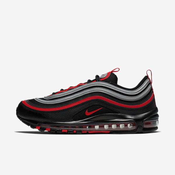 Nike Air Max 97 Miesten Tennarit Mustat Metal Hopea Punainen | NK403KVX