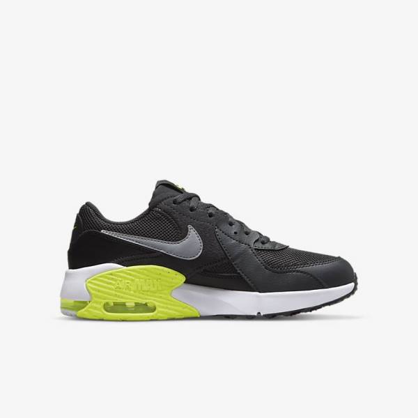 Nike Air Max Excee Older Lasten Tennarit Tummanharmaat Mustat Harmaat | NK391CST