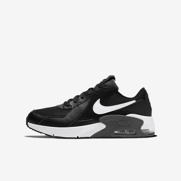 Nike Air Max Excee Older Lasten Tennarit Mustat Tummanharmaat Valkoinen | NK897HMQ