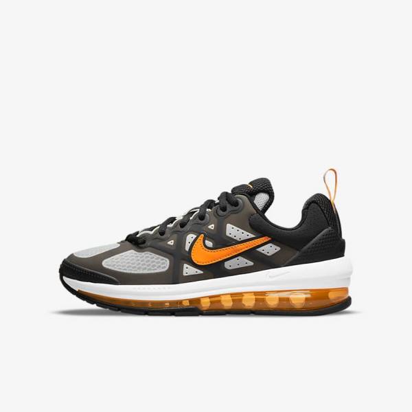 Nike Air Max Genome Older Lasten Tennarit Mustat Harmaat Valkoinen Oranssi | NK546NHJ