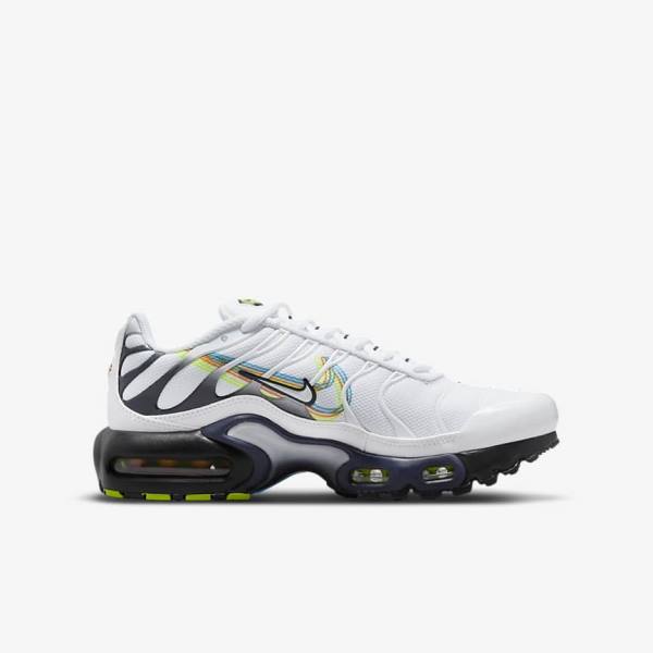 Nike Air Max Plus Older Lasten Tennarit Valkoinen Harmaat Sininen | NK094XSC