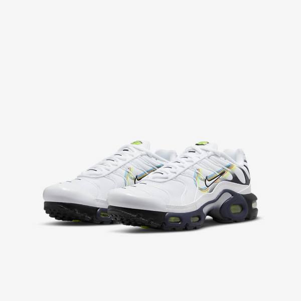 Nike Air Max Plus Older Lasten Tennarit Valkoinen Harmaat Sininen | NK094XSC