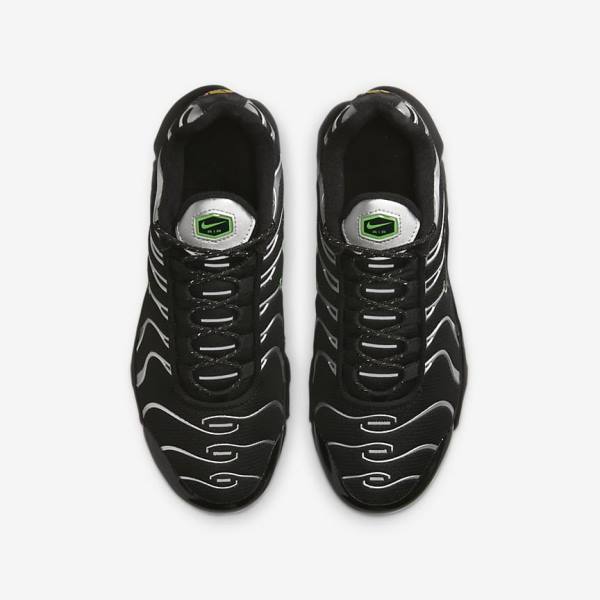 Nike Air Max Plus Older Lasten Tennarit Mustat Vihreä Metal Hopea Mustat | NK345CLI