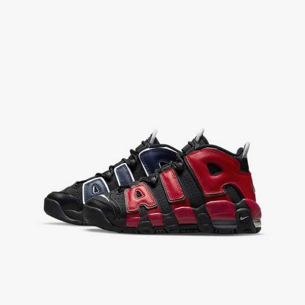 Nike Air More Uptempo Older Lasten Tennarit Mustat Laivastonsininen Valkoinen Punainen | NK061OLP