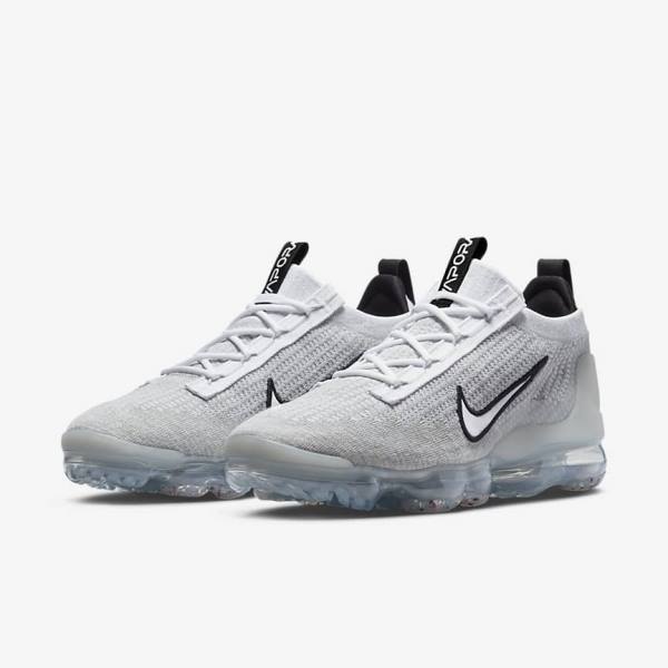 Nike Air VaporMax 2021 FK Miesten Tennarit Valkoinen Mustat Metal Hopea | NK071VDY