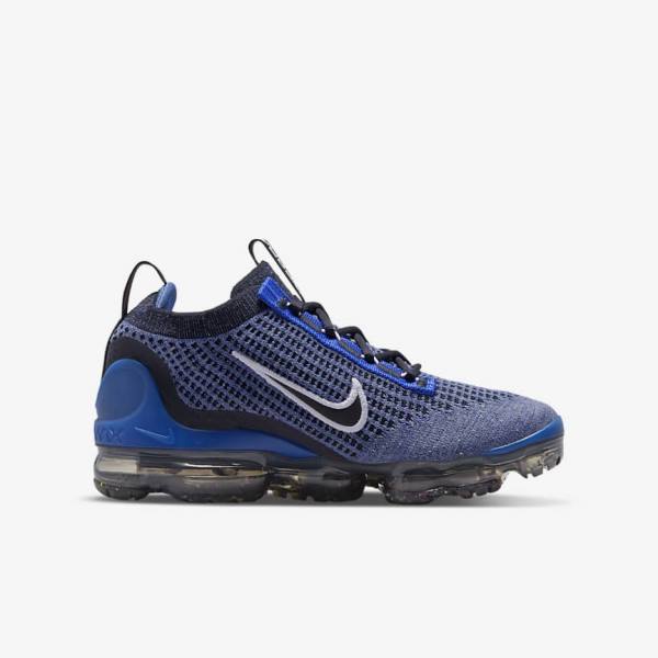 Nike Air VaporMax 2021 FK Older Lasten Tennarit Kuninkaallinen Sininen Valkoinen Tummanharmaat Mustat | NK735RHG