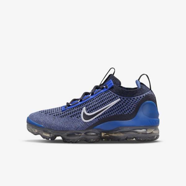 Nike Air VaporMax 2021 FK Older Lasten Tennarit Kuninkaallinen Sininen Valkoinen Tummanharmaat Mustat | NK735RHG