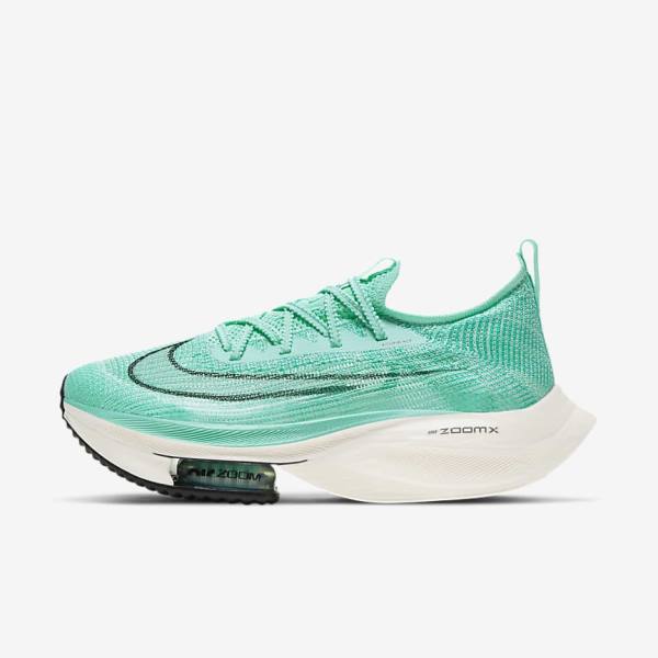 Nike Air Zoom Alphafly NEXT% Flyknit Maantie Racing Naisten Juoksukengät Turkoosi Mustat Vaaleanturkoosi Valkoinen | NK683MDE