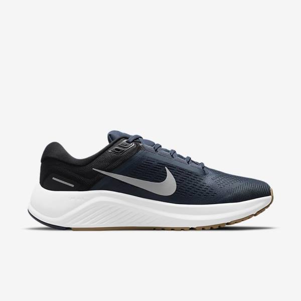 Nike Air Zoom Structure 24 Maantie Miesten Juoksukengät Sininen Mustat Tummanobsidian Harmaat | NK568UEP