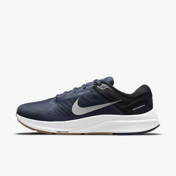 Nike Air Zoom Structure 24 Maantie Miesten Juoksukengät Sininen Mustat Tummanobsidian Harmaat | NK568UEP