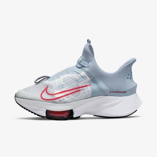 Nike Air Zoom Tempo NEXT% FlyEase Easy On-Off Maantie Naisten Juoksukengät Vaaleansininen Platina Valkoinen Punainen | NK465WQO