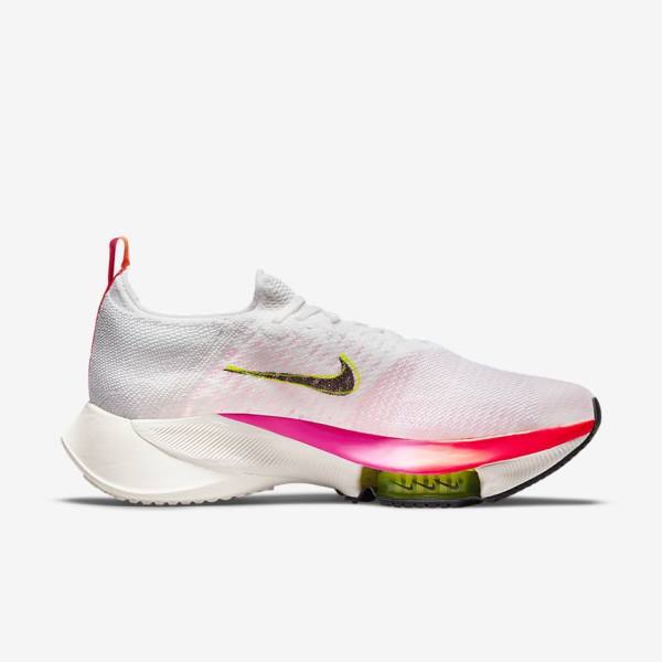 Nike Air Zoom Tempo NEXT% Flyknit Maantie Miesten Juoksukengät Valkoinen Koralli Pinkki Mustat | NK284HML