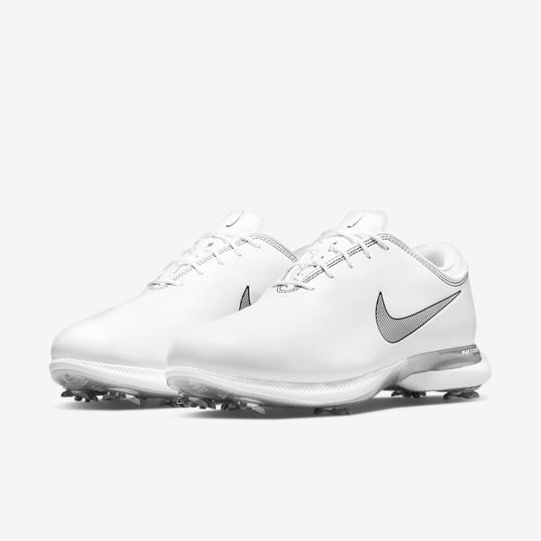 Nike Air Zoom Victory Tour 2 Miesten Golfkengät Valkoinen Metal Platina Mustat | NK427GLZ