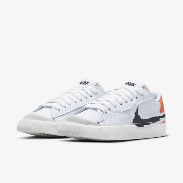 Nike Blazer Low 77 Jumbo Miesten Tennarit Valkoinen Oranssi Mustat | NK872DPZ