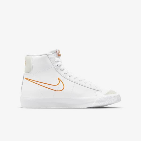 Nike Blazer Mid 77 Older Lasten Koripallokengät Valkoinen Mustat Valkoinen | NK491LKG