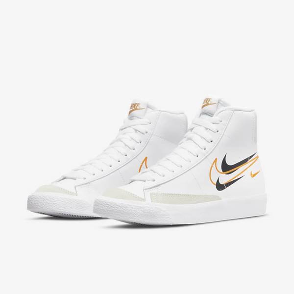 Nike Blazer Mid 77 Older Lasten Koripallokengät Valkoinen Mustat Valkoinen | NK491LKG