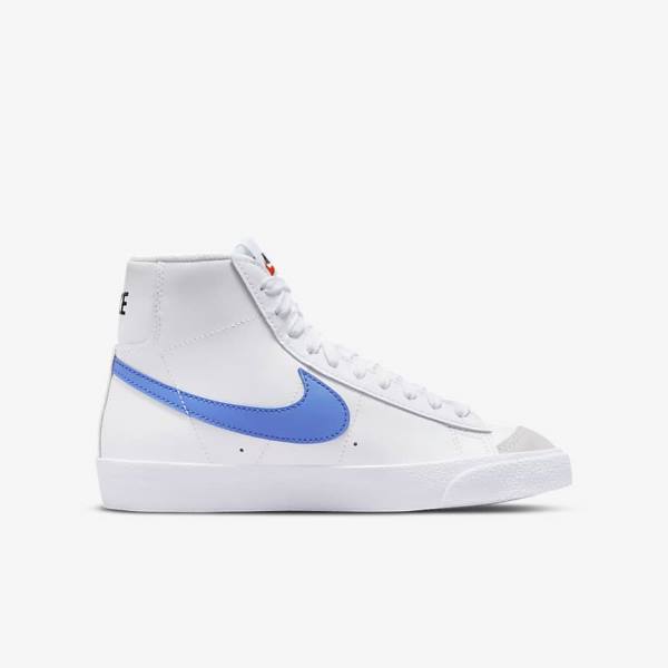 Nike Blazer Mid 77 Older Lasten Koripallokengät Valkoinen Sininen Mustat Punainen | NK510QMF