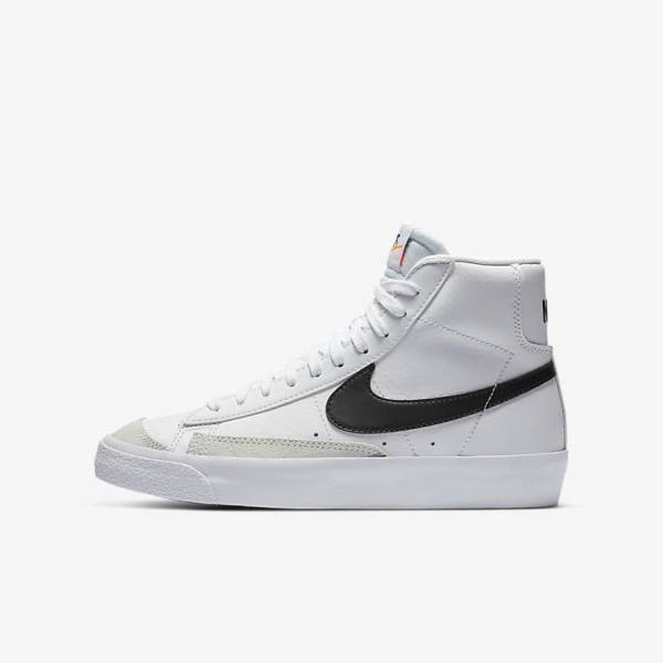 Nike Blazer Mid 77 Older Lasten Koripallokengät Valkoinen Oranssi Mustat | NK750EPR