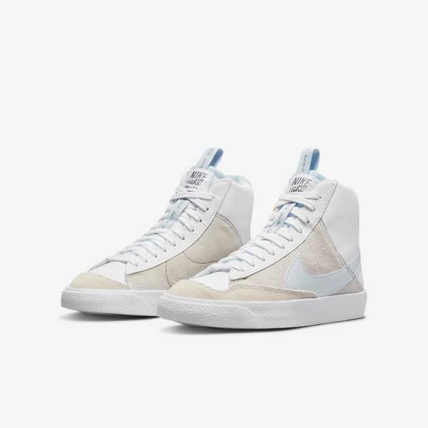 Nike Blazer Mid 77 SE Dance Older Lasten Tennarit Valkoinen Sininen Harmaat | NK485JHU