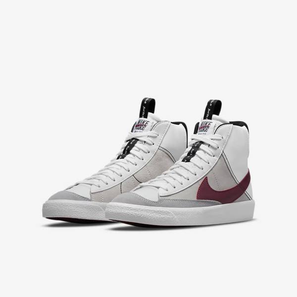 Nike Blazer Mid 77 SE Dance Older Lasten Tennarit Valkoinen Mustat Valkoinen Viininpunainen | NK563VZC