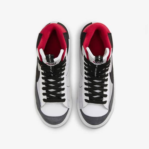 Nike Blazer Mid 77 SE Dance Older Lasten Tennarit Valkoinen Punainen Vaaleanharmaat Mustat | NK723EWG