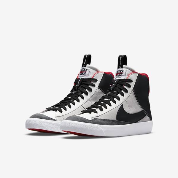 Nike Blazer Mid 77 SE Dance Older Lasten Tennarit Valkoinen Punainen Vaaleanharmaat Mustat | NK723EWG