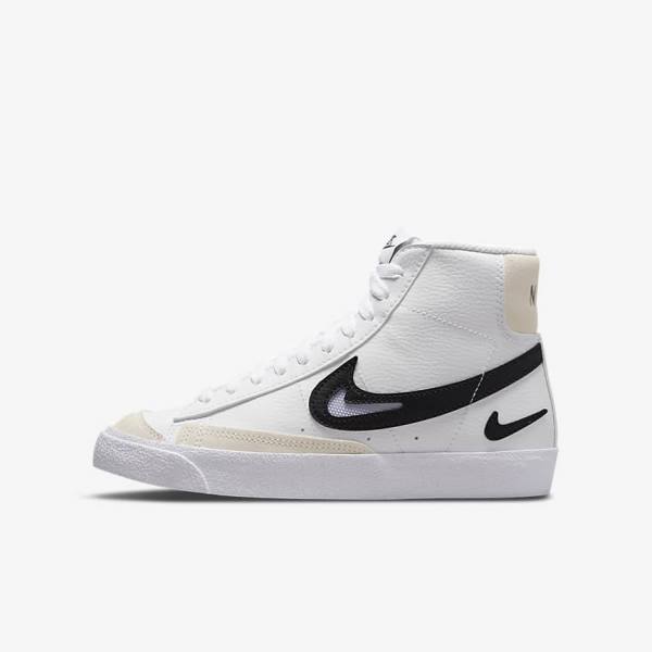 Nike Blazer Older Lasten Tennarit Valkoinen Mustat | NK857OAZ